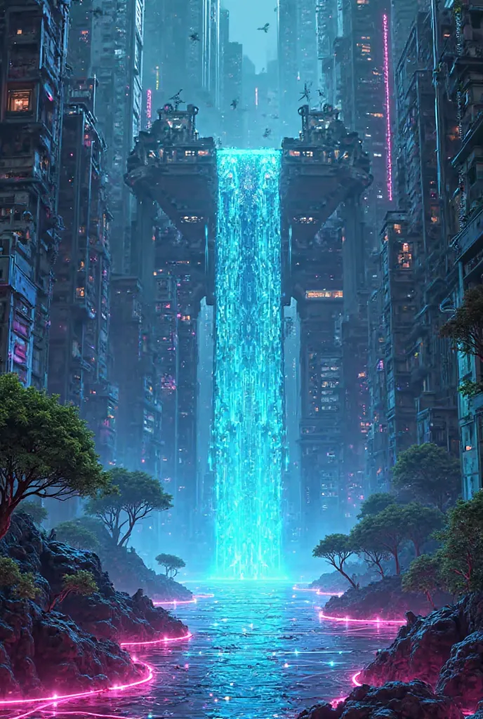 Neon waterfall 