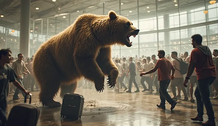 Grizzly ATTACKS the airport, attacks 5 tourists real photo