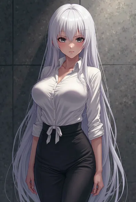 (Alone:1.5),(Woman1),(pretty),(hot slender body),(anime hentai2d),(Skin color Dark:1.5),(Long white hair that goes all the way to ass and white eyes),(black eyes),(sexy thin mouth),(Big ass:1.5),(hypinating ass to the fourth wall:1.5),(big breasts:1.5),(we...