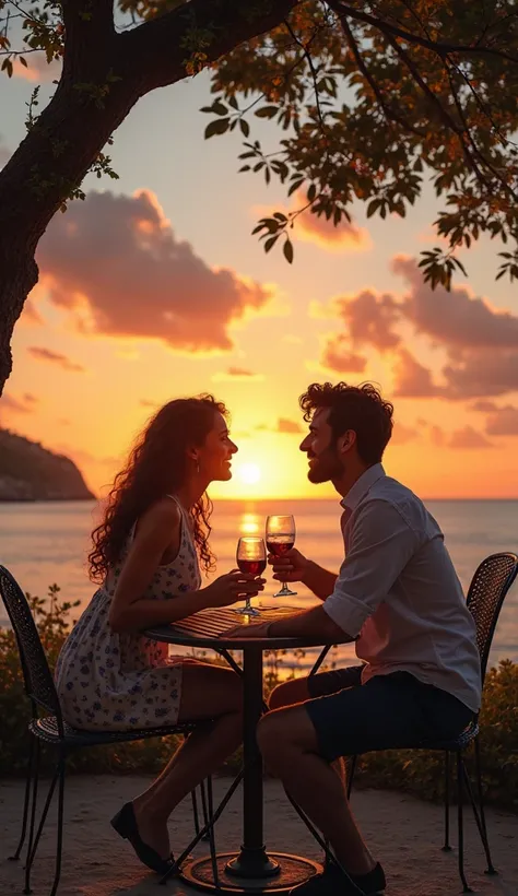 ous un ciel étoilé, deux âmes s'échangent un regard rempli d'amour et de complicité, tout en partageant un verre de vin sur une terrasse tranquille. La brise légère les entoure, et leur conversation est douce, ponctuée de rires sincères.*

2. *Au bord de l...