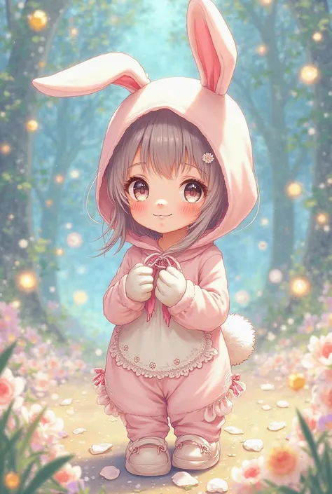 Create a girl dressed as a rabbit in anime