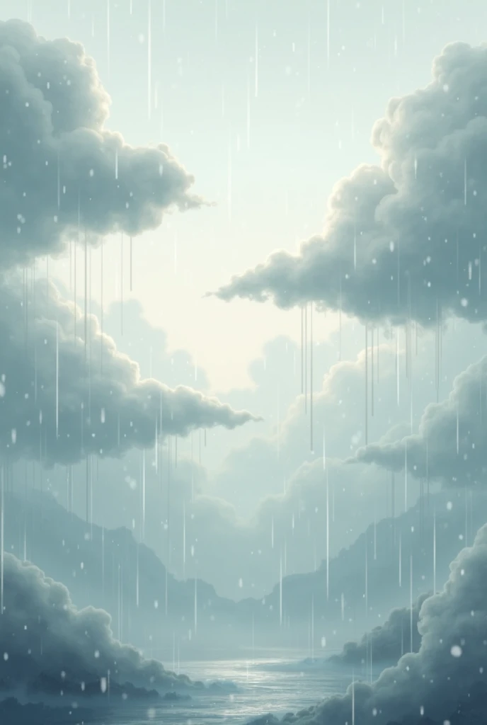 Rain falling from clouds. Animated image