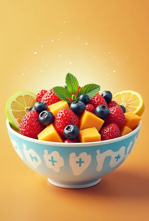 You could generate an advertising poster as if it were for a fast food brand the fruit salad the business is called RAINBOW FRUIT BOWL its price is $1 you can also add a slogan ,  title , Body that would be a plate of fruit salad that the price please 