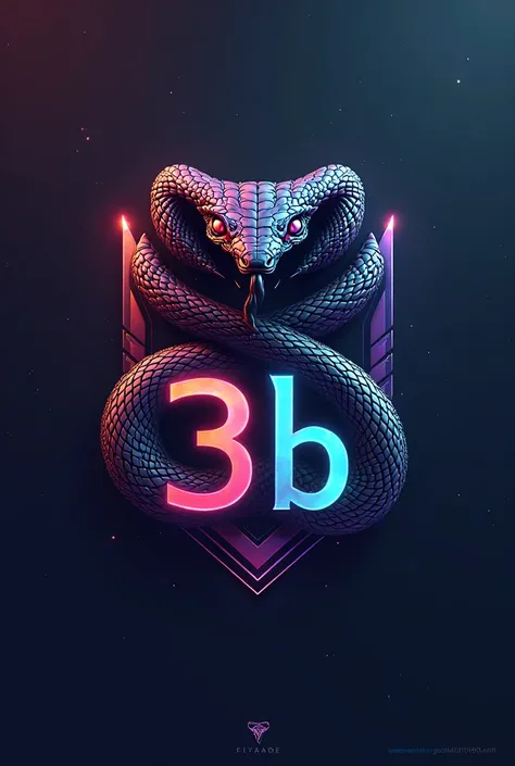 logo with a large naja snake intertwining the word 3B. Do it in the style of e-sports