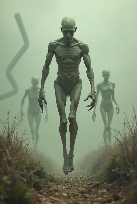 A dream of a man with four legs being chased by aliens.

