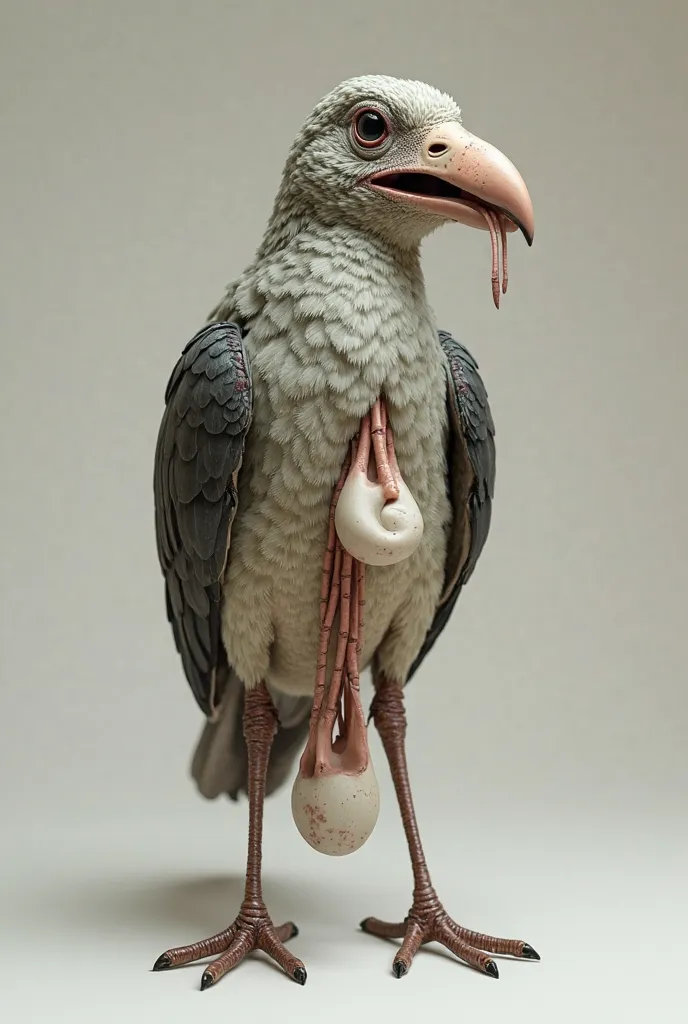 bird with drooping balls and a penis