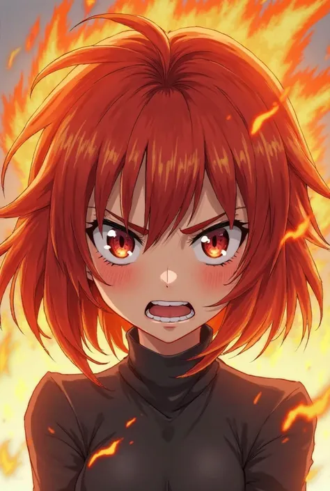 Redheaded Naruto anime girl looking angrily 