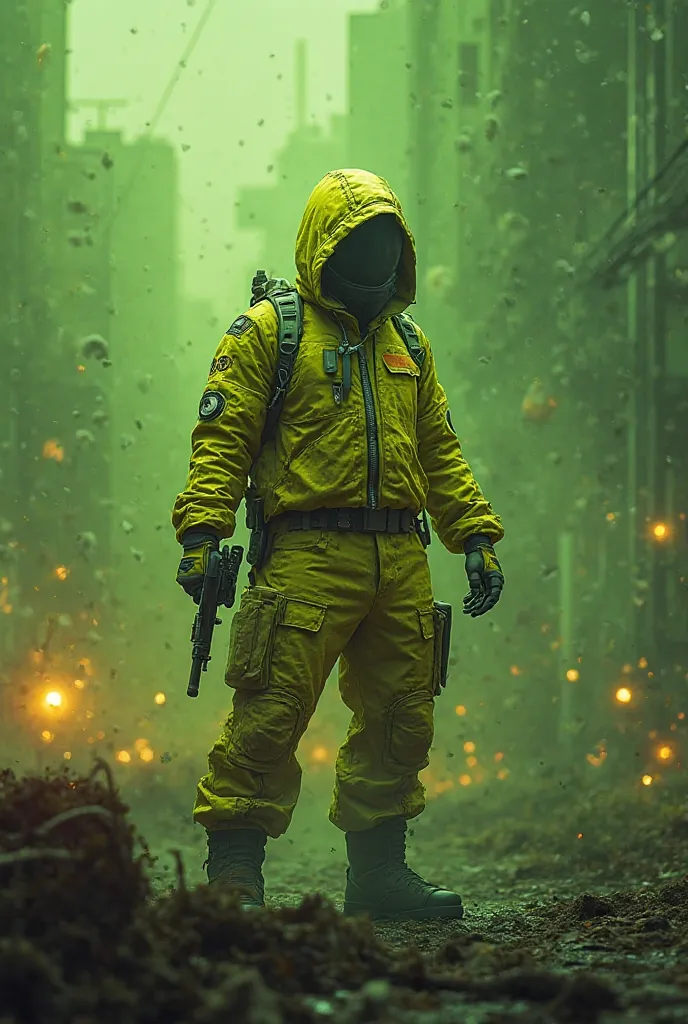 The request to generate an image may look like this:

"Create an image in the style of PUBG Mobile, using toxic yellow and green colors. In the center should be a person wearing the 'Invasion' skin from PUBG Mobile. It should be preceded by a 3D text 'MOIS...