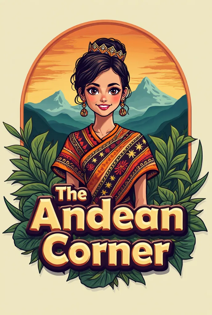 A logo for an Ecuadorian food stand,   The name is : The Andean corner 
