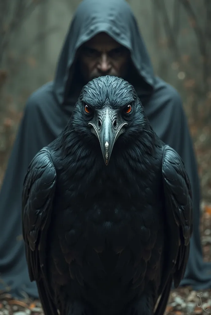 To not see Snape's face and the scar on the crow's beak should be visible 