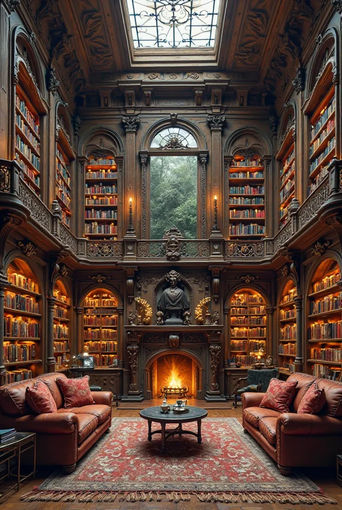 Dream house with a large library 