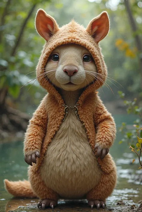 Woman dressed as a capybara