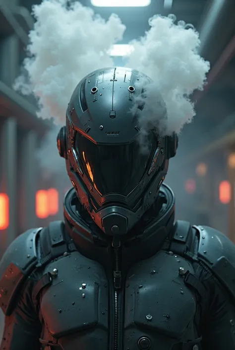 smoke comes out of the helmet