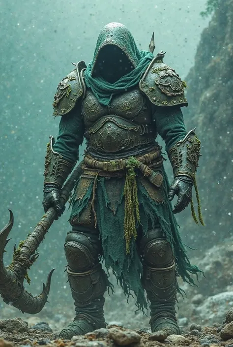 What would a character called Kraken Slayer, he is not a kraken he is a human, He is the killer of Krakens, loaded with a fairly large anchor full of algae with which he attacks his enemies, look like this human warrior wears marine colored armor