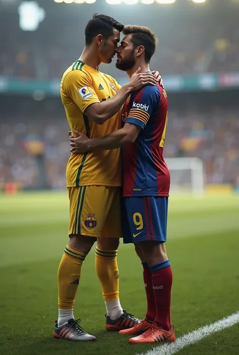 cristiano ronaldo and messi kissing each other