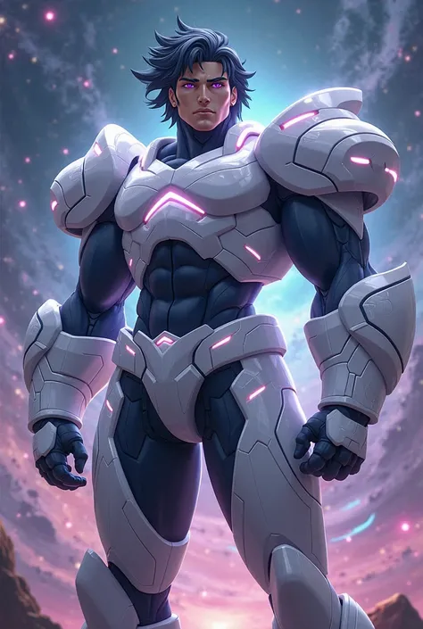 name: atlas
gender: male
hair color: black
eye color: purple
clothes: white paladin armor from voltron legendary defender