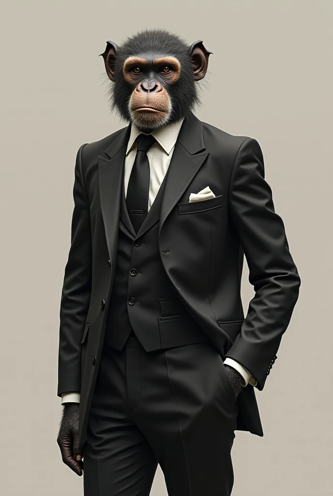 Create image Black Suit Tied Monkey Adult

