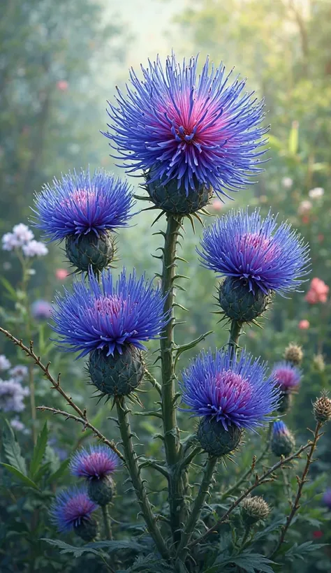 Echinops flowers