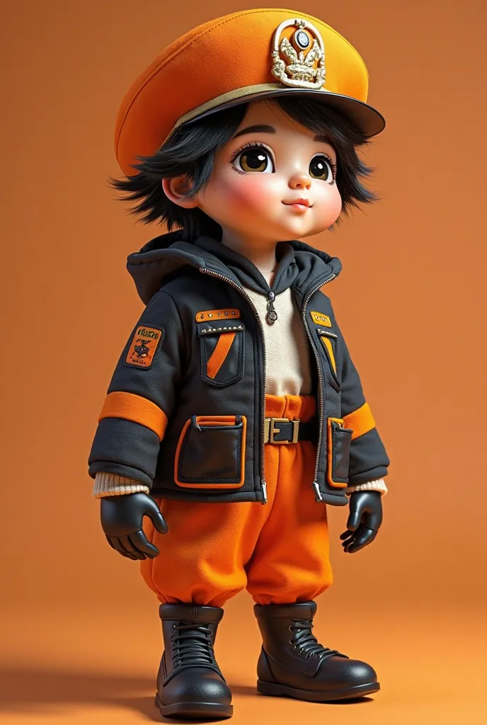 ate a doll that predominates in orange, black and white, like the Vasco admiral. This doll was like a ren's doll, to be the mascot of my 2nd year E class. I just want him as if he were a ren's cartoon character, not as a doll, and I also want it not to be ...