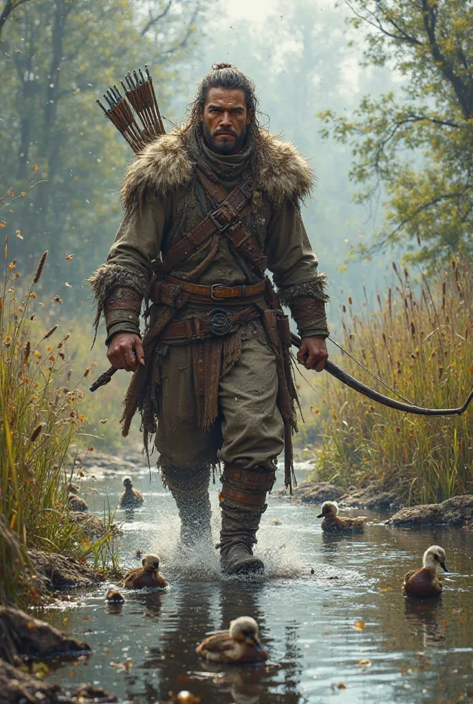 A warrior hunts ducks