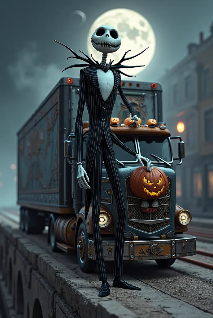 Jack Skellington with a transport trailer 