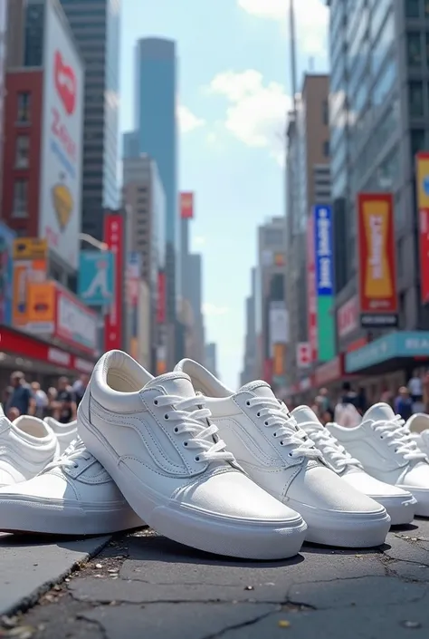 white vans in the city