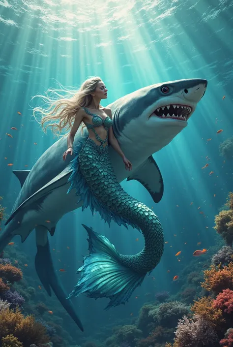 real or make believe shark and mermaid