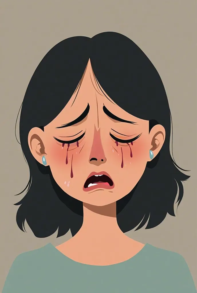 Animated weeping woman icon 