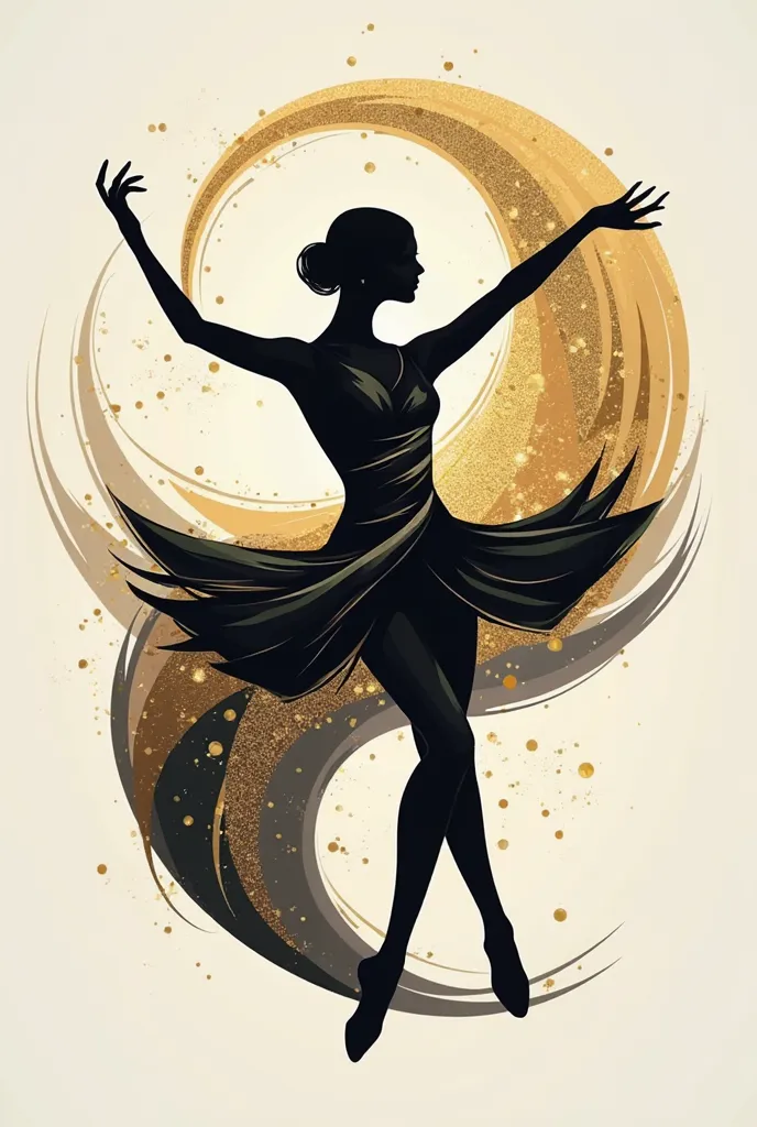 create a logo for a dance event that expresses movement and sophistication, including, with the colors black and gold. Name: Limeira dance show