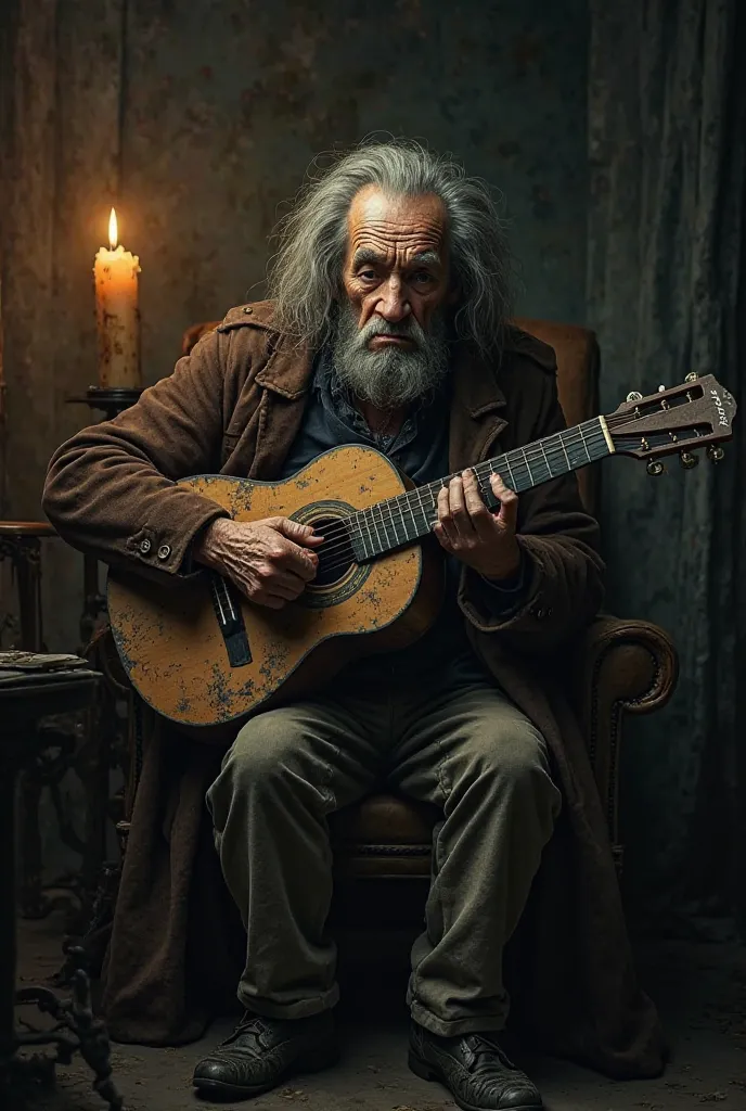 Scrooge uncle with a guitar 