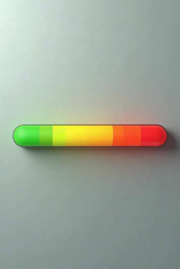 Progress bar with green colors ( sure), yellow (Careful) and red (critical alert).