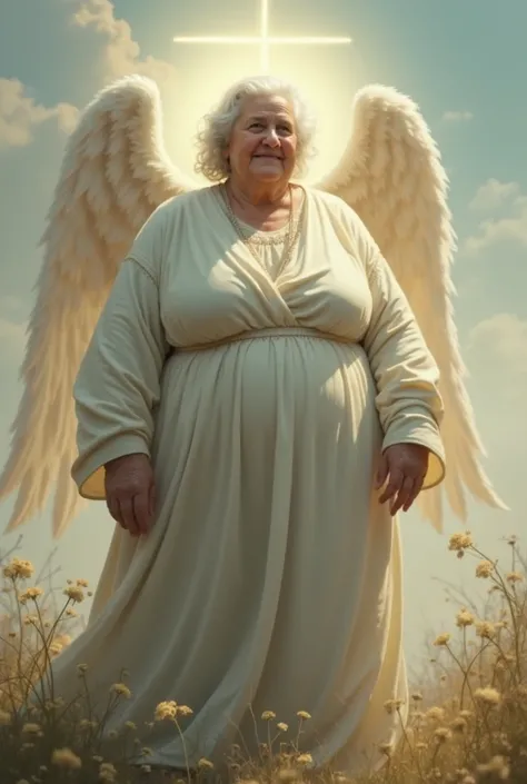 older woman, very obese, vesrida de angel