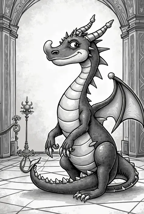 black and white cartoon dragon from the 1920s