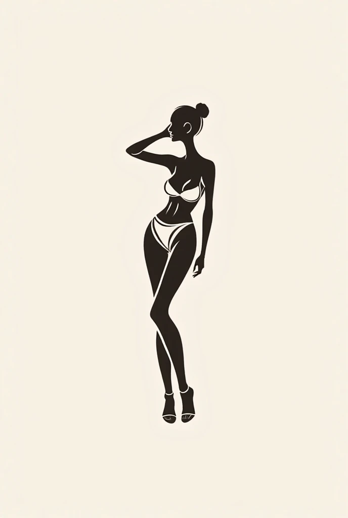 Logo for Women's Swimsuit with Silhouette 