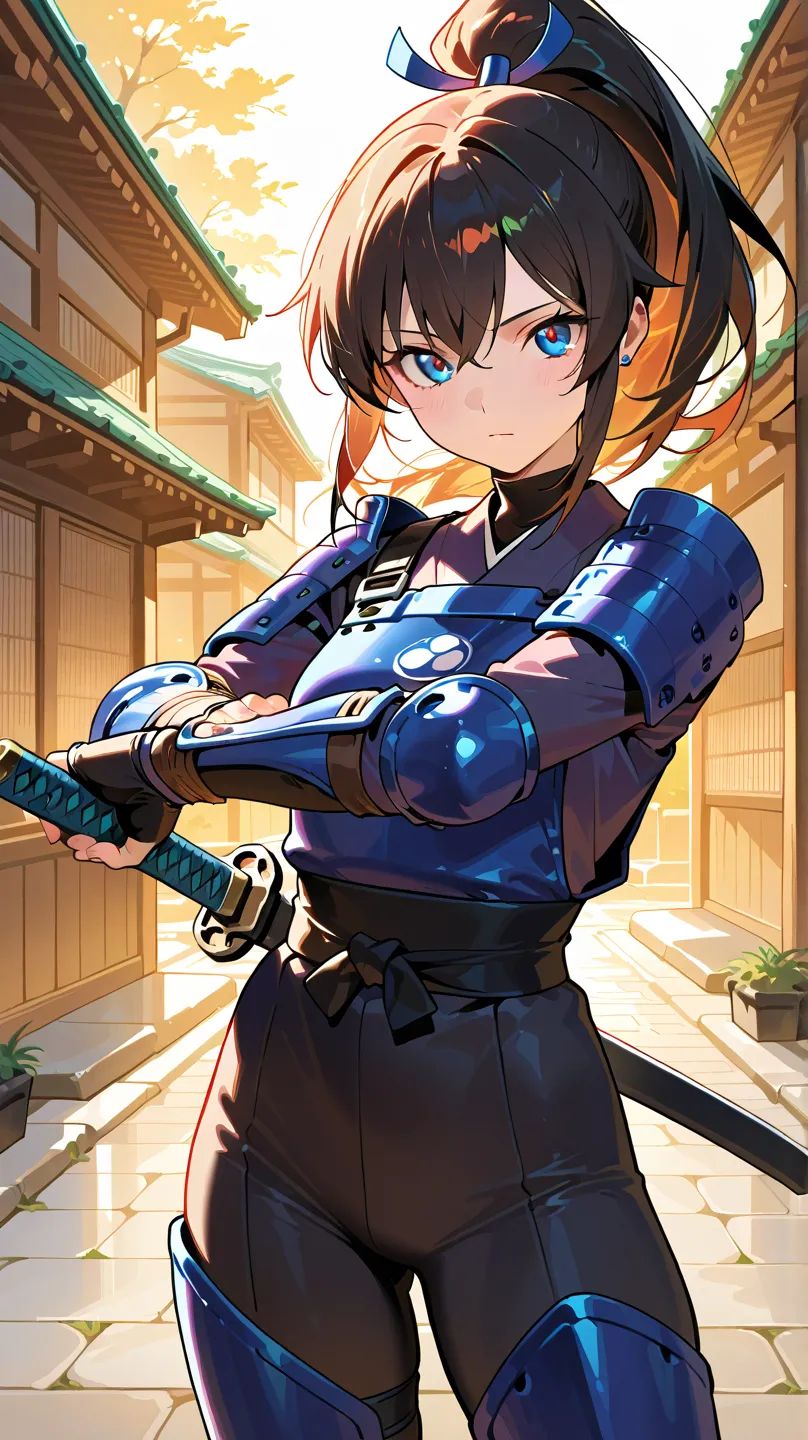  vector art、((female ninja))、female ninja、cute、Beautiful work、Light production,((Highest quality、masterpiece、Highest quality、High resolution、8k、detailed、ultra-detailed:1.3))、dynamic posing,(((((have a katana,black painted scabbard ,one sword :1.3)))))、((((...