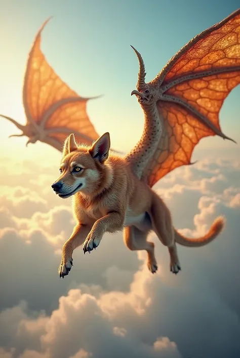 Dog with dragon wings