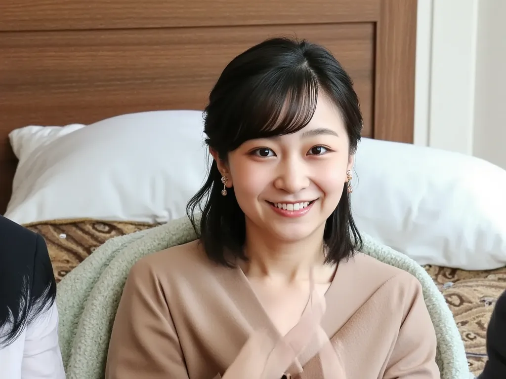 (Masterpiece) Top quality, perfect face, proud expression,
Princess Kako, sexy gravure-style full-body photo. Sitting naked on a sofa. Wearing nothing. Legs wide open to show genitals. Perm hair, medium bob. Belly button piercing.