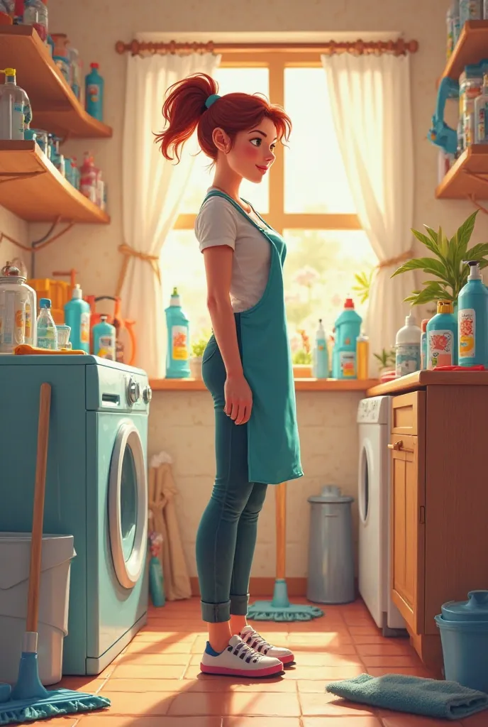 The image is very nice, but it has to have things like a broom, dryer, cleaning products.