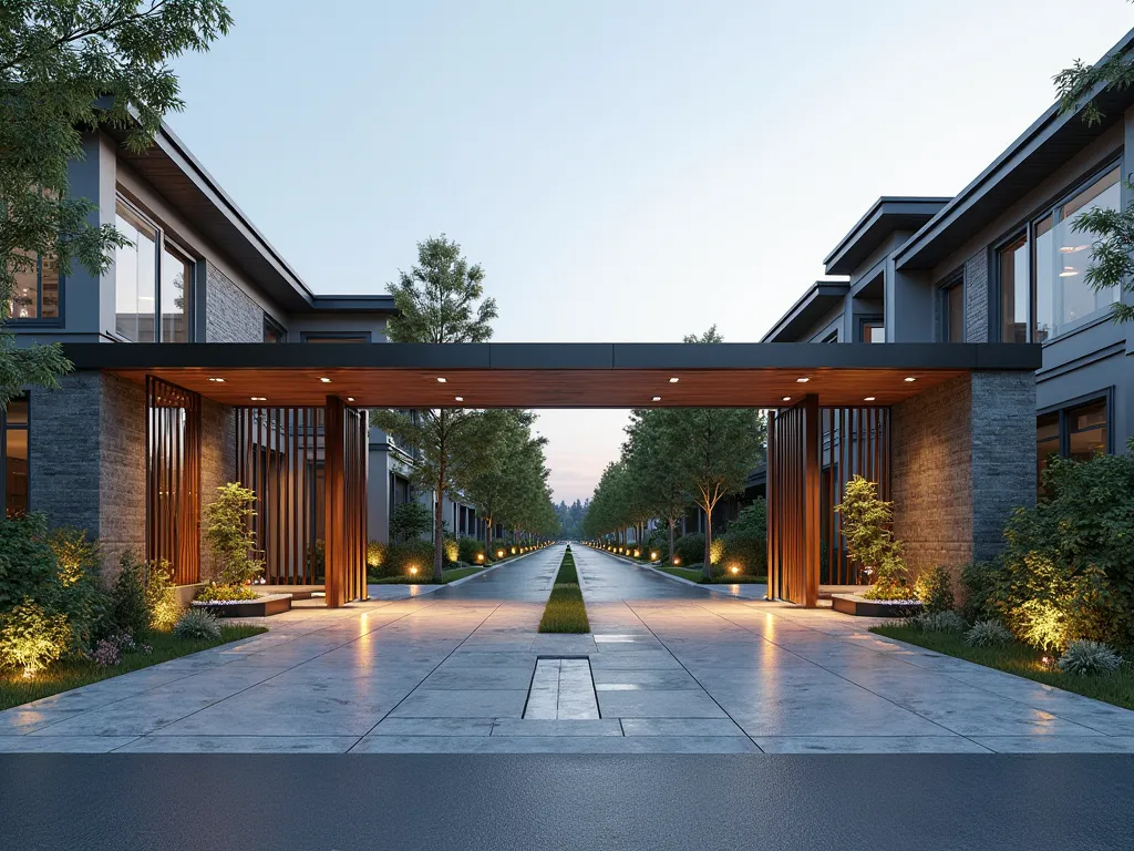 create modern entrances to a neighborhood