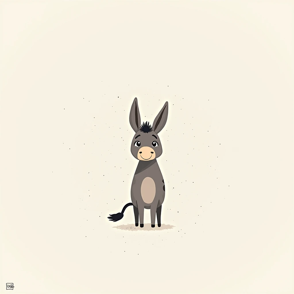 a donkey drawn in a simple way