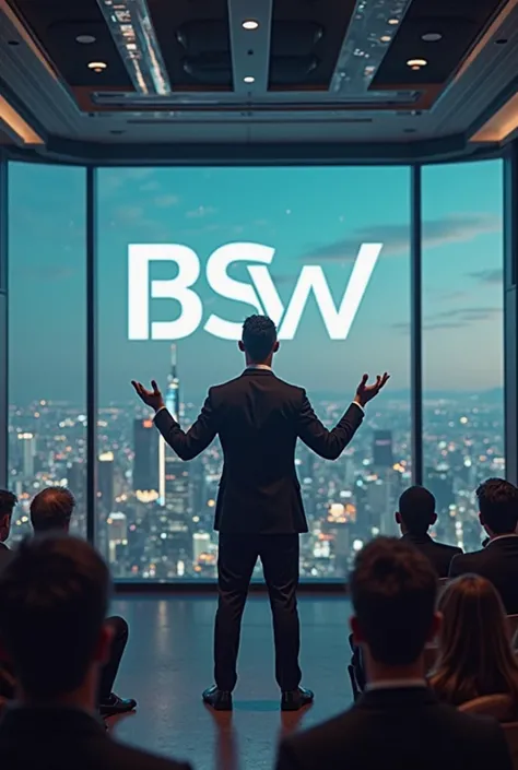 Create an image of Cristiano Ronaldo announcing the BSW token and placing the initials BSW in the image
