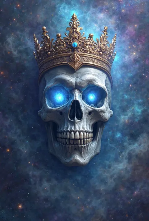 Face of a Galactic Skeleton King with a Crown