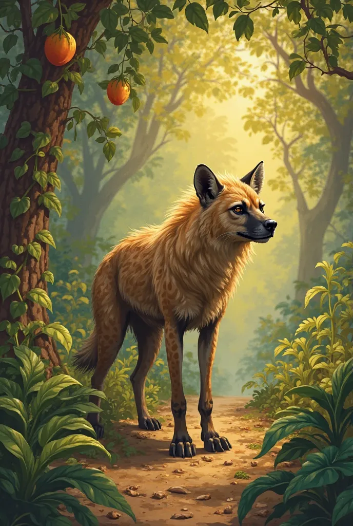 Long ago, in a vast African savanna, there was a great drought. The rivers dried up, and food became scarce. The animals suffered greatly, but none more than Hyena, who was always hungry and never satisfied.

One day, Hyena stumbled upon a hidden garden fu...