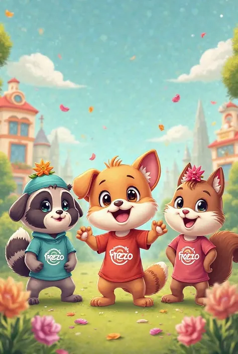 Cute animals promoting a brand called frezzeo 