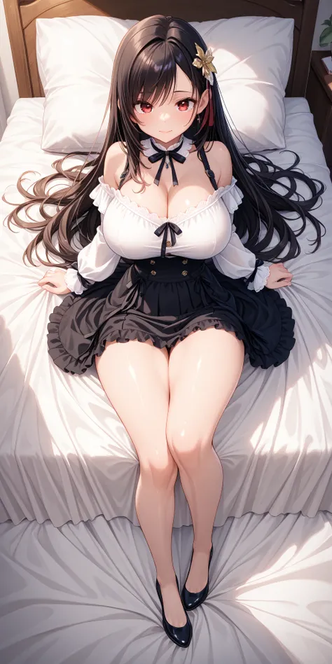 ＦＦ７、Tifa、slender eyes、very big breasts、 popup、full body、 Valley of Enchantment、 superb milk、beautiful eyes、Beautiful Waist、Enchanting Thighs、bedroom close to white、 lies down、super beautiful、Ultra delicate、masterpiece、Highest quality、