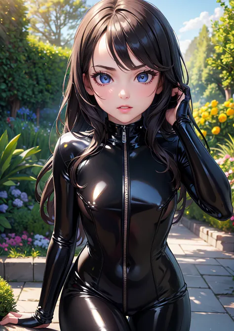 BLACK PVC CATSUIT GIRL