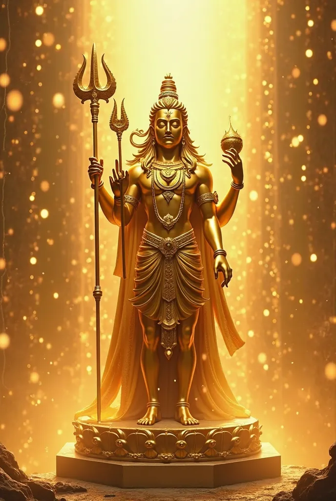  Images  of God Siva 8k image  gold statue, with sparkling light