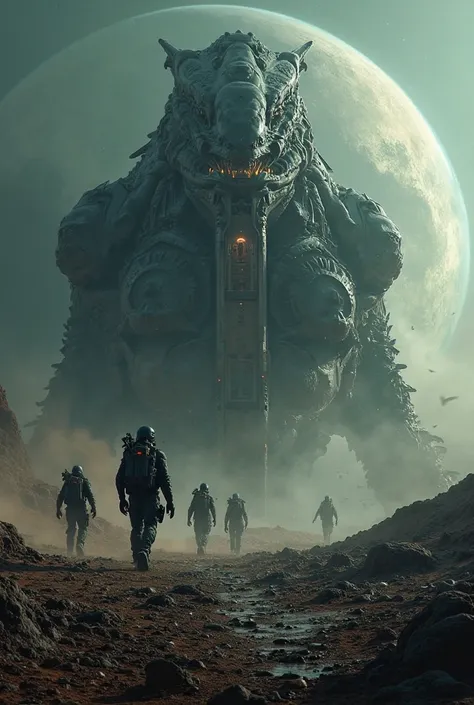 🎬 777777777ft long and 7777777ft wide and 3500ft high alien heavy armored space ark lowering rear door with commandos walking down ramp to hostile enemy planet surface,
"The Vampora Chronicles 2025:The Kavakee And The Zogo” 

Official Trailer
taking the sa...