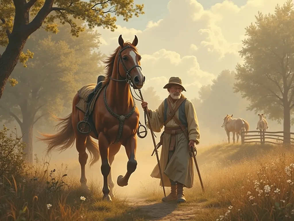  Fable : “Dear Mr. Ma”
In the old days, in a small village on the border, there was an old man named Sir. The healthy boys in the village were sent to the battlefield {x} He lived simply with his son and a noble horse which you love so much.  One day , the...