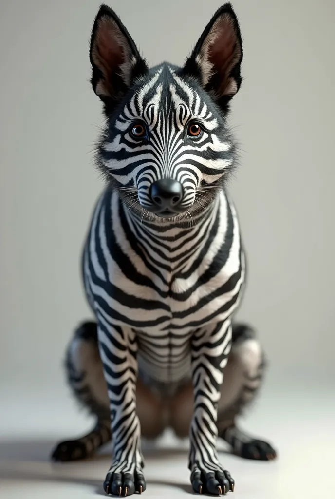 A german shepard with zebra stripes